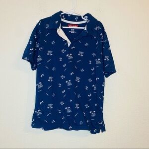 Wrangler Boys Palm Tree Polo Blue Size: M(8)